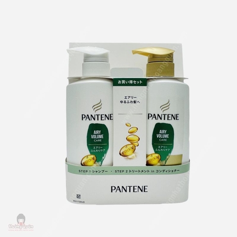 Set Dầu Gội Xả Pantene Airy Volume Màu Xanh Lá 2x270ml