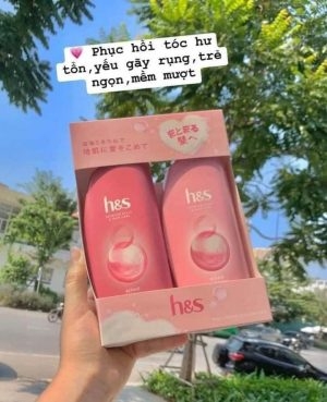 Cặp dầu gội xả HS Màu Hồng giúp phục hồi hư tổn
