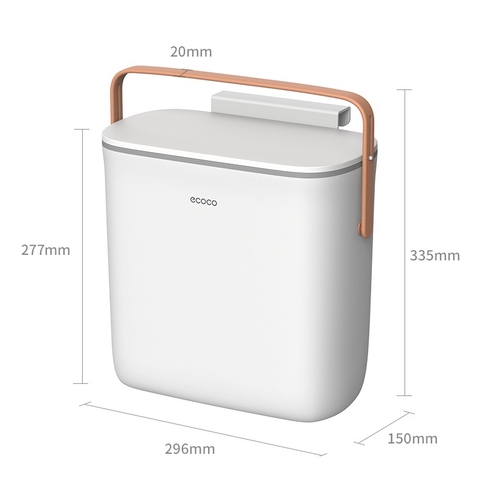 Thùng rác 10L ECOCO thông minh treo tủ bếp, nhà vệ sinh chống mùi, côn trùng E2236