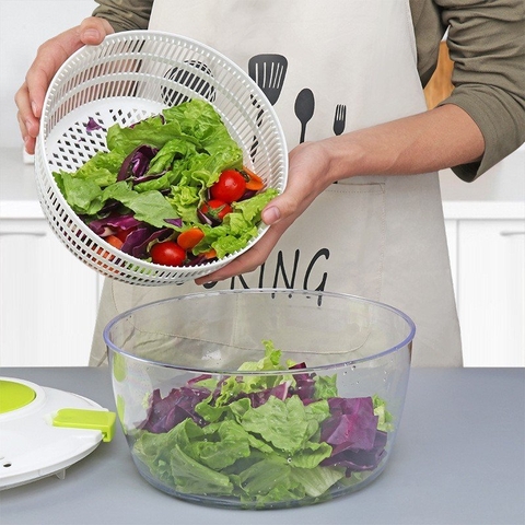 Rổ quay rau xuất Nhật màu xanh mint size 24.5cm