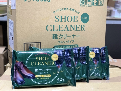 Túi 40 giấy ướt làm sạch giày da, túi da Nhật Bản
