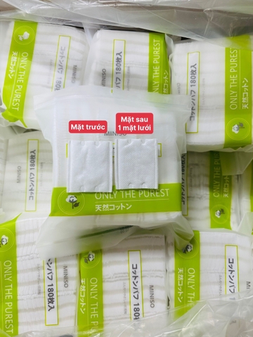 Bông tẩy trang Miniso Nhật Bản túi 180 miếng