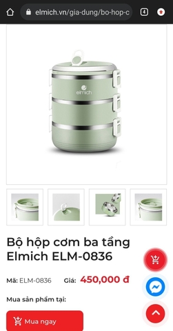 Hộp Cơm 3 Tầng Elmich