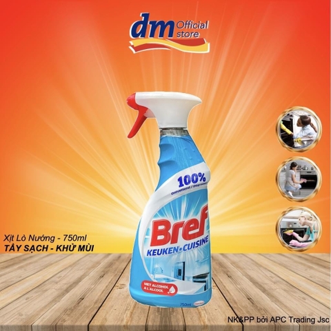 Xịt vệ sinh nhà bếp Bref Alcohol 750ml màu xanh biển