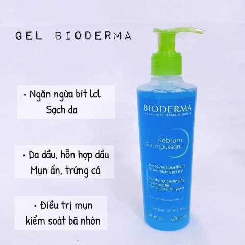 Sữa rửa mặt Bioderma Sebium Gel Moussant cho da dầu mụn