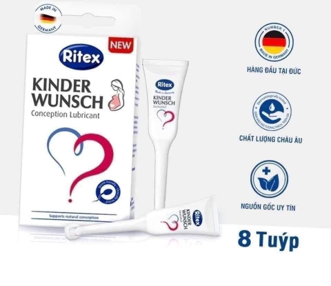 Gel Ritex tạo môi trường dễ thu thai Đức hộp 8 ống hàng Đức