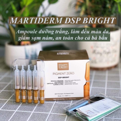 Tinh chất serum dưỡng sáng đều màu da MartiDerm Pigment Zero DSP Bright hộp 30 ống