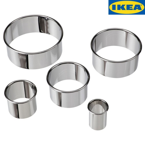 Bộ 5 khuôn tròn cắt bánh IKEA