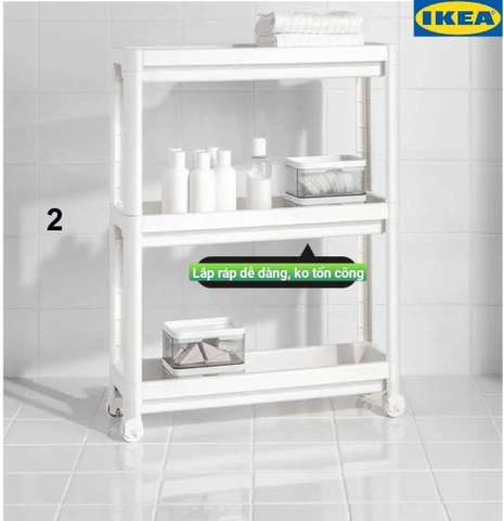 KỆ ĐỂ ĐỒ 3 TẦNG CÓ BÁNH XE ĐẨY VESKEN – HÀNG IKEA