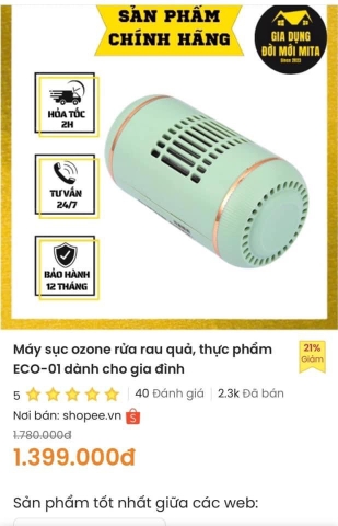 Máy làm sạch thực phẩm Arber không dây model EC0-01