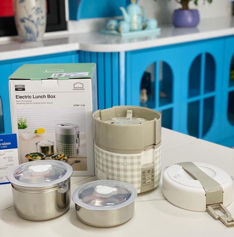 HỘP CƠM CẮM ĐIỆN HẸN GIỜ CAO CẤP 3 TẦNG - CHÍNH HÃNG LOCK&LOCK EJR 216