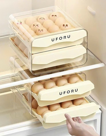 KHAY ĐỰNG TRỨNG UFORU 2 TẦNG CÓ NẮP DẠNG KÉO