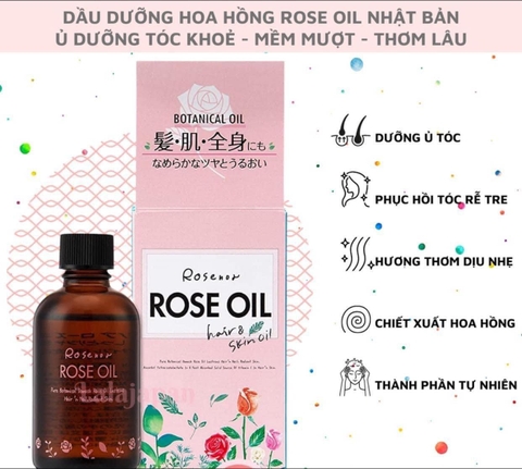 Dầu dưỡng tóc, da hoa hồng rose oil Nhật Bản
