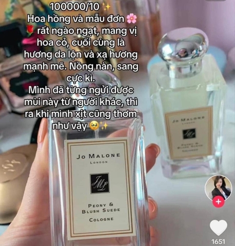 Nước hoa mini 9ml Peony Blush Suede Jo Ma.lone dạng xịt