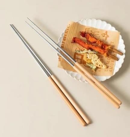 Sét 2 đôi đũa xào inox bọc gỗ