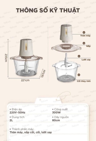 Máy xay thịt Bear QSJ-E03B2