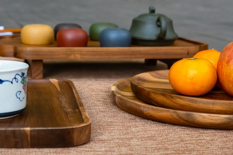 Khay trà gỗ Kaiyo 40cm x 25cm x cao 6cm