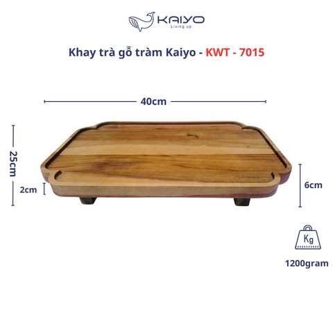 Khay trà gỗ Kaiyo 40cm x 25cm x cao 6cm