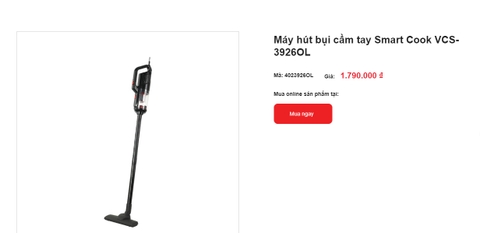 Máy hút bụi cầm tay Smart Cook VCS-3926OL