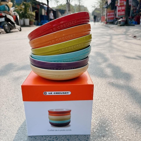 Set 6 đĩa sứ sâu lòng 20cm của Le creusset