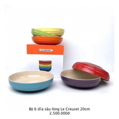 Set 6 đĩa sứ sâu lòng 20cm của Le creusset