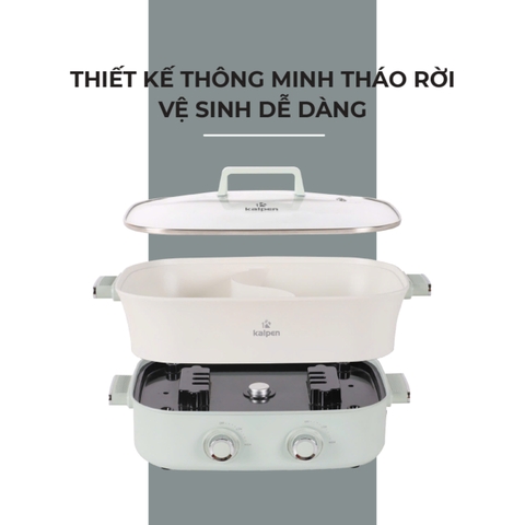 BẾP LẨU - NƯỚNG 2 NGĂN ĐA NĂNG KALPEN 6.5L PP66