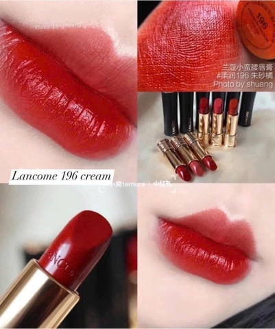 Son Lancome 196 French Touch đỏ cam cháy mini unbox