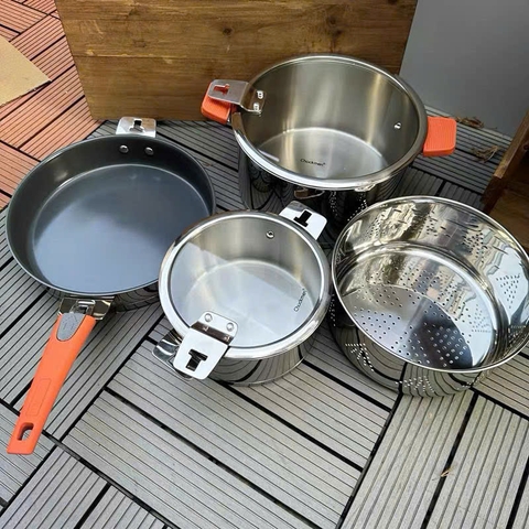 Bộ nồi chảo cắm trại 4 món CKM441