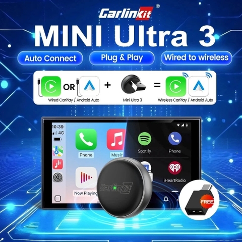 CARLINKIT MINI ULTRA 3 -Bộ Apple carplay/Android auto (2 in 1) không dây (phiên bản 2025)