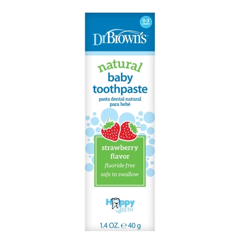 Kem đánh răng vị táo Organic Dr Brown's baby Om+