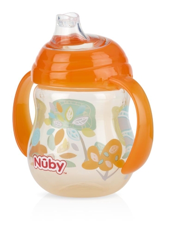 Bình uống nước mỏ vịt Silicone, 360 độ, 2 tay cầm dung tích 270ml.