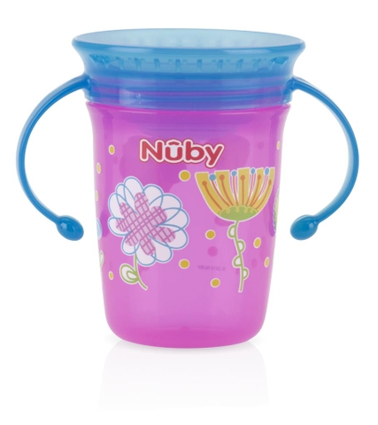 Ca tập uống nước 360 độ chống tràn, loại 2 tay cầm, dung tích 240ml.