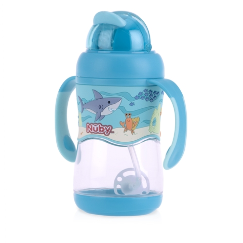 Bình uống nước Tritan Nuby hai tay cầm, 400ml - Mã hàng 10457