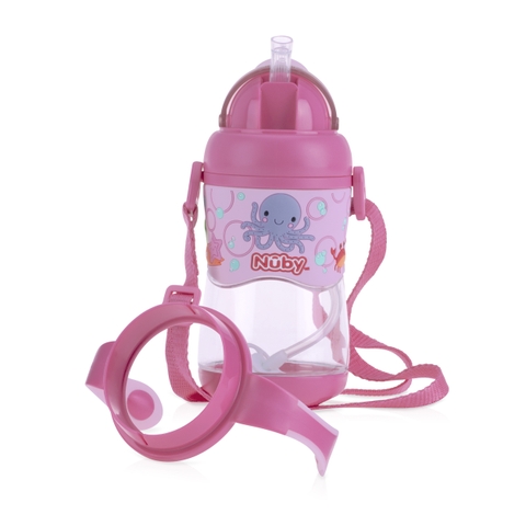 Bình uống nước Tritan Nuby hai tay cầm, 400ml - Mã hàng 10457
