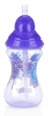 Bình uống nước ống hút Silicone, dung tích 300ml.