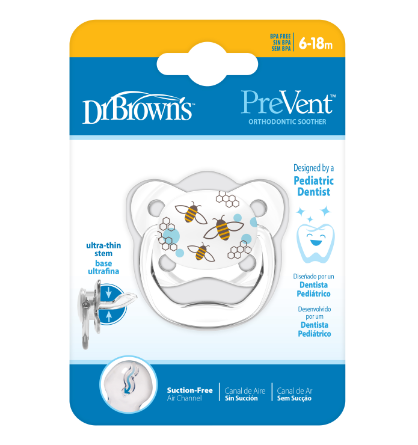 Ty ngậm Prevent Dr Brown's , Level 2 cho trẻ từ 6-18 tháng, hoạ tiết con ong, Mã hàng PV21404-INTLX