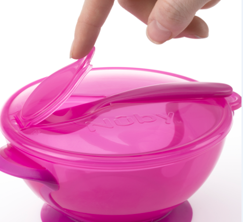Bộ bát, thìa ăn dặm có đế hút chân không Silicone Easy Go