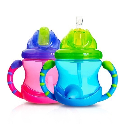 Bình uống nước ống hút Silicon hiệu Nuby 360 độ,  240ml - Mã hàng 10254