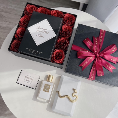 Hộp quà Vuông - Hoa nhũ