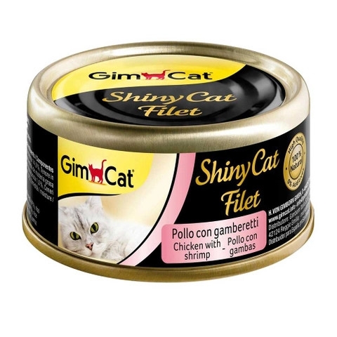 Pate cho Mèo Gimcat Shiny Cat Filet - 70g - Vị Gà và Tôm