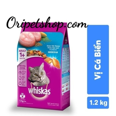 Thức Ăn Hạt Whiskas Túi 1.2Kg Cho Mèo Lớn