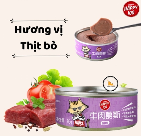 Pate Happy 100 Cho Mèo  Lon 95g