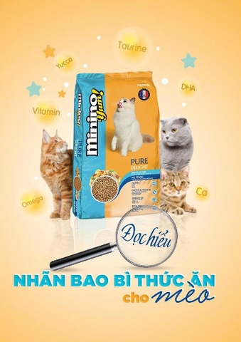 Thức Ăn Hạt Khô Minino Yum Gói 350g Cho Mèo ( vị cá hồi + vị hải sản )