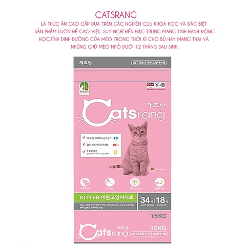 Thức Ăn Hạt Cao Cấp Catsrang Kitten 1.5kg
