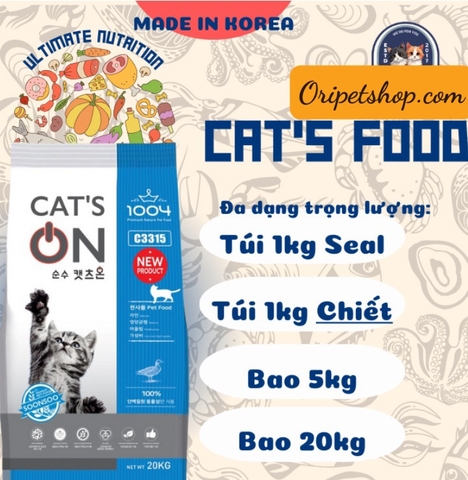 Thức Ăn hạt CAT’S ON Hàn Quốc Cho Mèo Túi 1kg