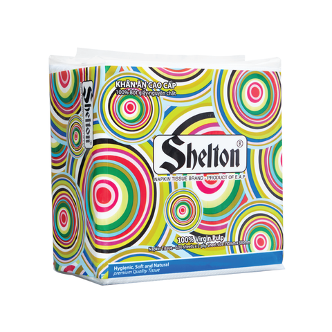 Khăn Napkin Shelton Hoa văn tròn 100 tờ khổ 330 x 330
