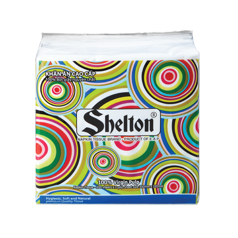 Khăn Napkin Shelton Hoa văn tròn 100 tờ khổ 330 x 330