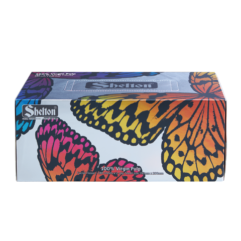Khăn hộp Shelton Cánh bướm bạc 180 tờ x 2 lớp