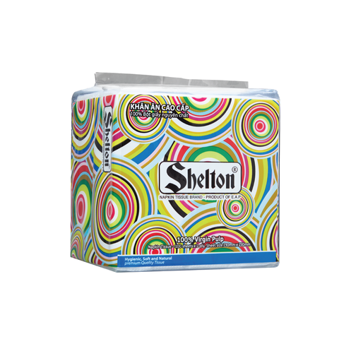 Khăn Napkin Shelton Hoa văn tròn 100 tờ khổ 230 x 230