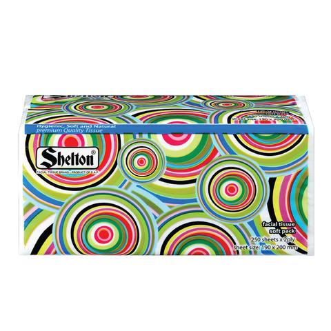 Khăn softpack Shelton Hoa văn tròn 250 tờ x 2 lớp